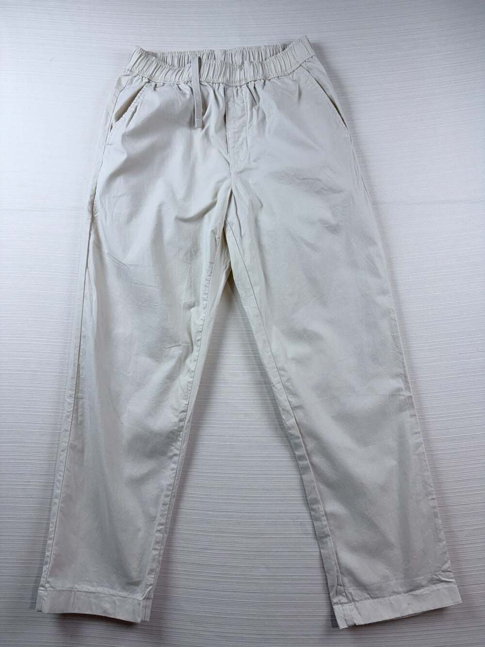 Uniqlo Cotton Drawstring Elastic Waist Casual Trousers Cream XS